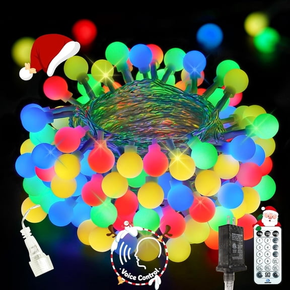 SYJ 98ft Smart Remote Christmas String Lights, over 100 RGB berry light modes, suitable for indoor and outdoor Christmas party decorations