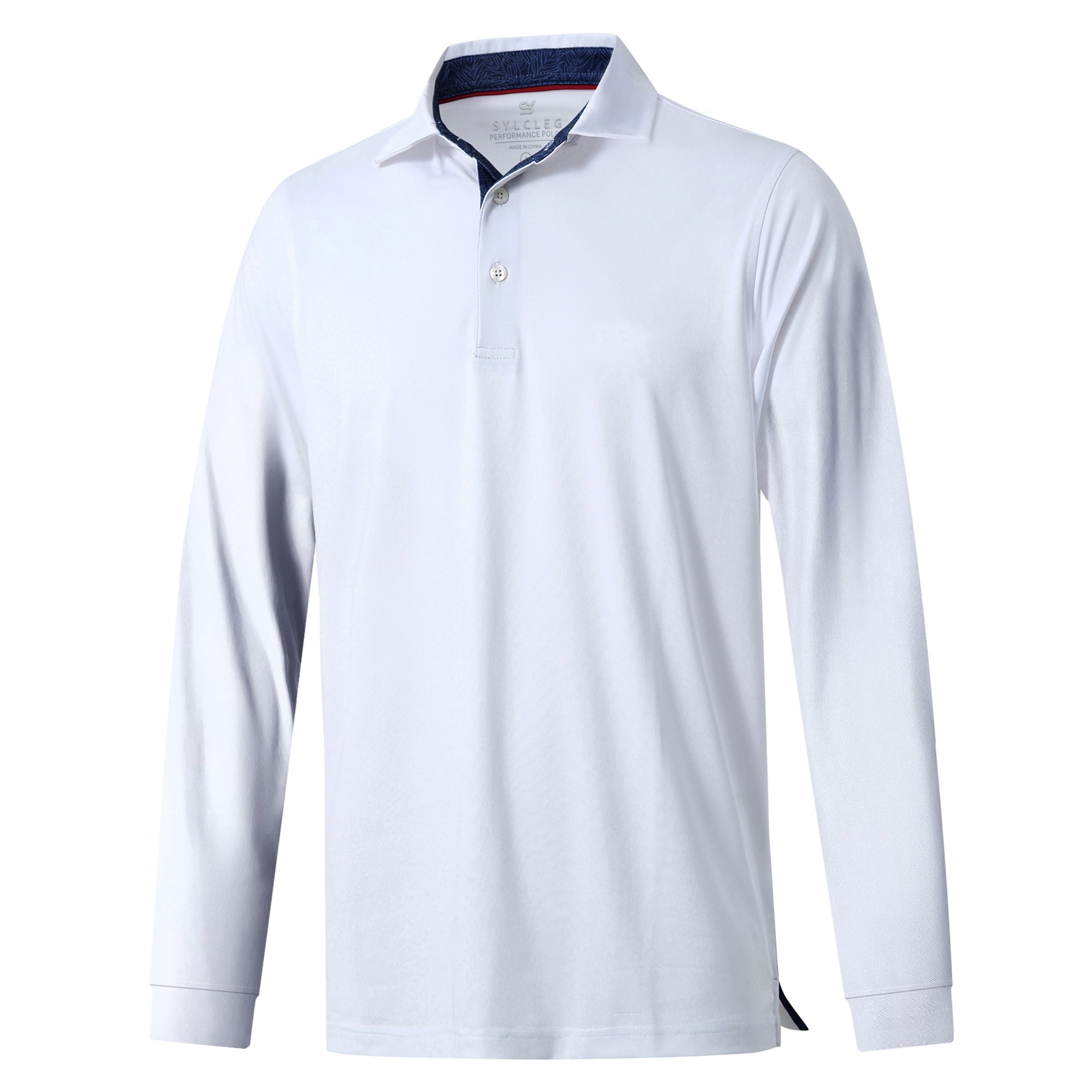 SYLCLEG Men Polo Shirts Long Sleeve Casual Solid Dry Fit Performance