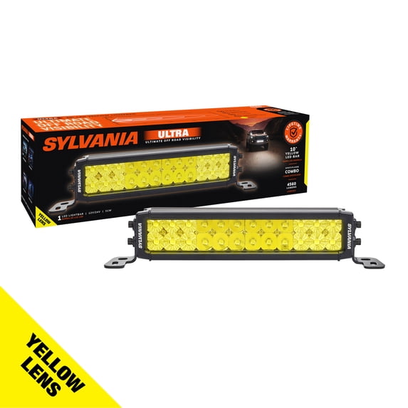 SYLVANIA - Ultra 10 Inch LED Light Bar - Lifetime Limited Warranty - Yellow Combo Beam Light 4560 Raw Lumens - Off Road Driving Work Light - For Truck, Car, Boat, ATV, UTV, SUV, 4x4 (1 PC)