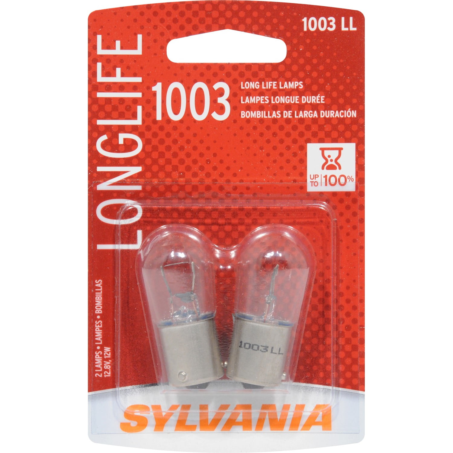 SYLVANIA 1003 Long Life Miniature Bulb, 2 Pack, Compatible with Multiple Cars