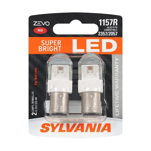 SYLVANIA 1157R RED ZEVO LED Mini, Pack of 2