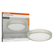 SYLVANIA 12" Flush Mount LED Fixture, 24W, 90 CRI, 1600 Lms, Hardwired, 3000K, Brushed Nickel - 1 PK