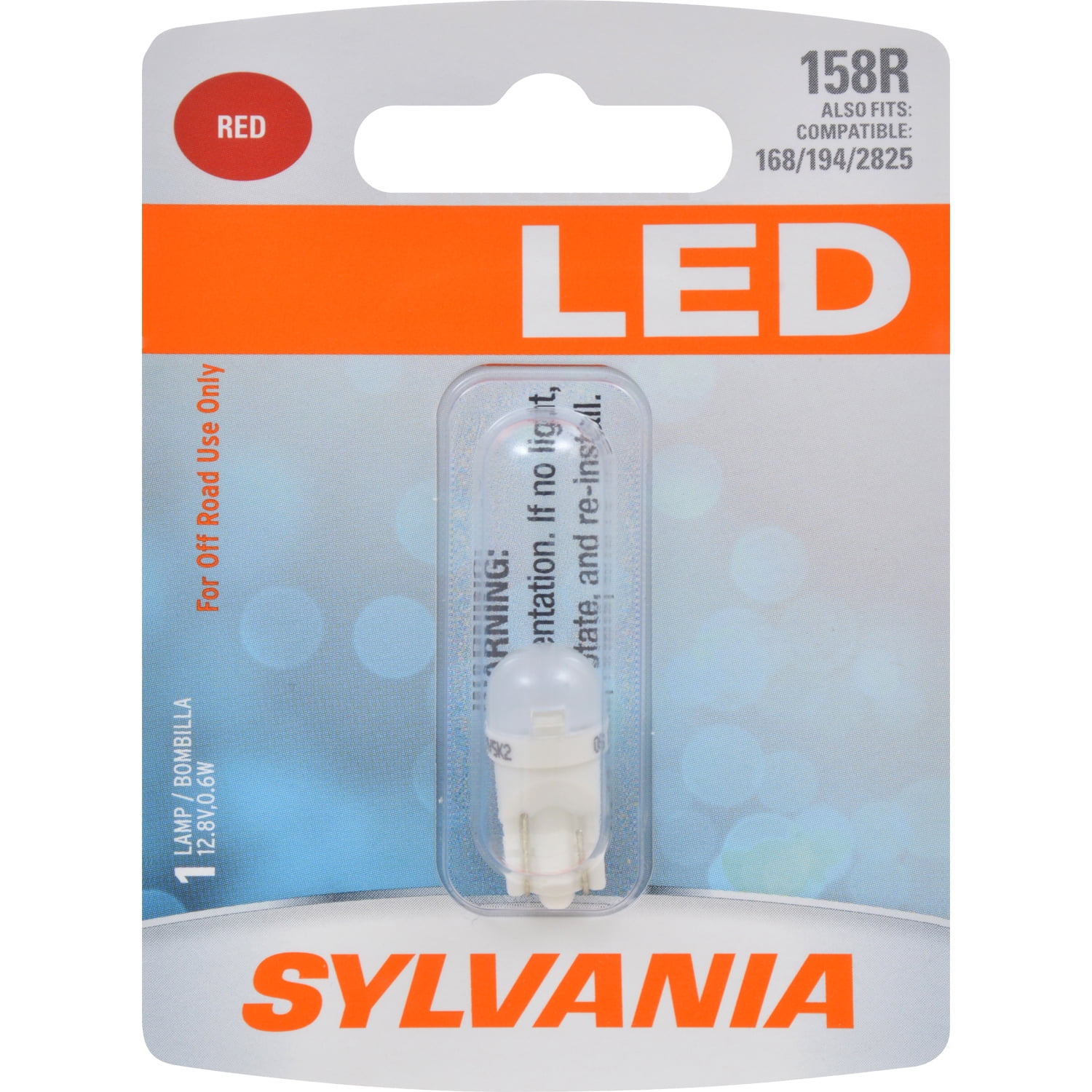 SYLVANIA 158 T10 W5W Red LED Automotive Bulb