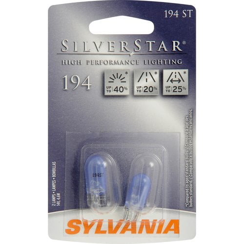 Sylvania 194 SilverStar Mini Lighting, Twin Pack, Compatible with Multiple Cars