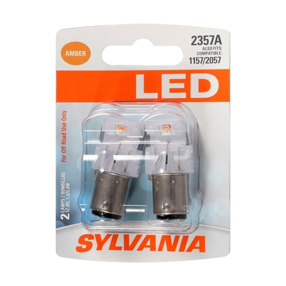 SYLVANIA - 2357 LED Amber Mini Bulb - Bright LED Bulb, Ideal for Park and Turn Lights (Contains 2 Bulbs)