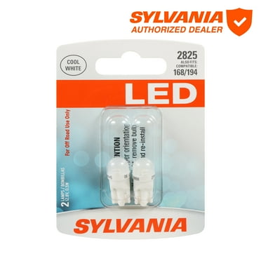 Sylvania 2825 WHITE SYL LED Mini Bulb, 2 Pack, Compatible with Multiple Cars