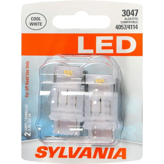 SYLVANIA - 3047 LED White Mini Bulb - Bright LED Bulb, Ideal for Daytime Running Lights (DRL) and Back-Up/Reverse Lights (Contains 2 Bulbs)