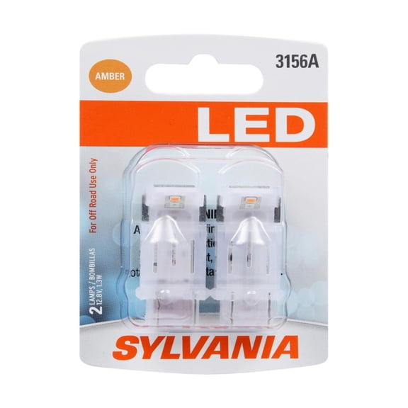 SYLVANIA - 3156 LED Amber Mini Bulb - Bright LED Bulb, Ideal for Park and Turn Lights (Contains 2 Bulbs)