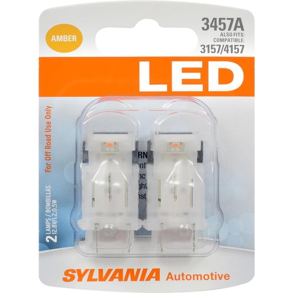 SYLVANIA - 3457 LED Amber Mini Bulb - Bright LED Bulb, Ideal for Park and Turn Lights (Contains 2 Bulbs)