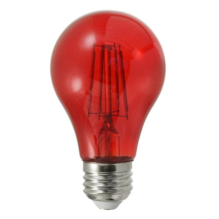 SYLVANIA 40300 Red Filament A19 Ultra LED Light Bulb, Colored Glass Lamps, 4.5 Watts, for Decorative and Accent Lighting