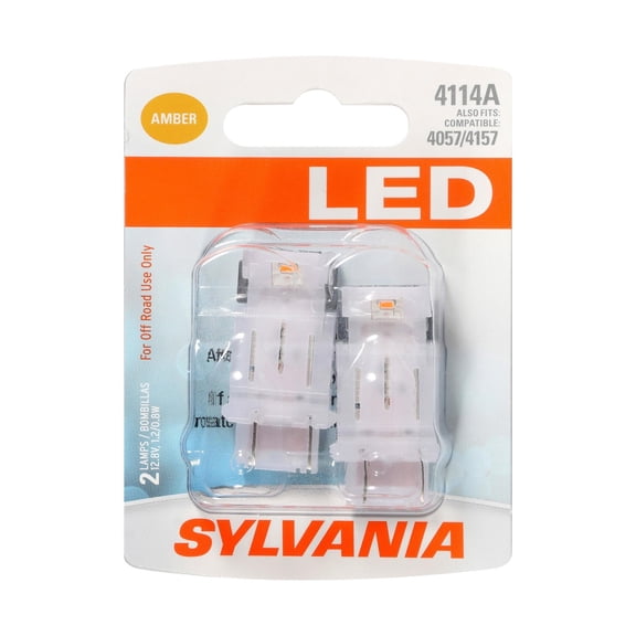 SYLVANIA - 4114 LED Amber Mini Bulb - Bright LED Bulb, Ideal for Park and Turn Lights (Contains 2 Bulbs)