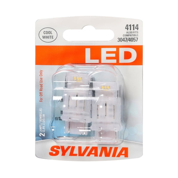 SYLVANIA - 4114 LED White Mini Bulb - Bright LED Bulb, Ideal for Daytime Running Lights (DRL) and Back-Up/Reverse Lights (Contains 2 Bulbs)