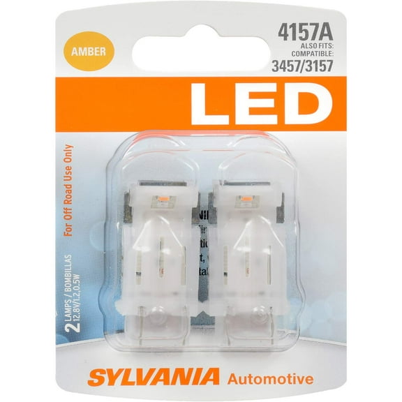 SYLVANIA - 4157 LED Amber Mini Bulb - Bright LED Bulb, Ideal for Park and Turn Lights (Contains 2 Bulbs)