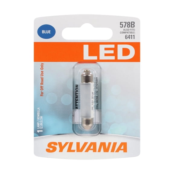 Sylvania 578B BLUE SYL LED Mini Bulb, 1 pack, Compatible with Multiple Cars, Compatible with Multiple Cars