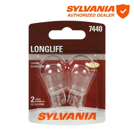 Sylvania 7440 Long Life Mini Bulb, 2 Pack, Compatible with Multiple Cars