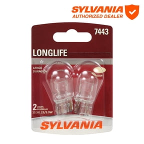 Sylvania 7443 Long Life Mini Bulb, 2 Pack, Compatible with Multiple Cars