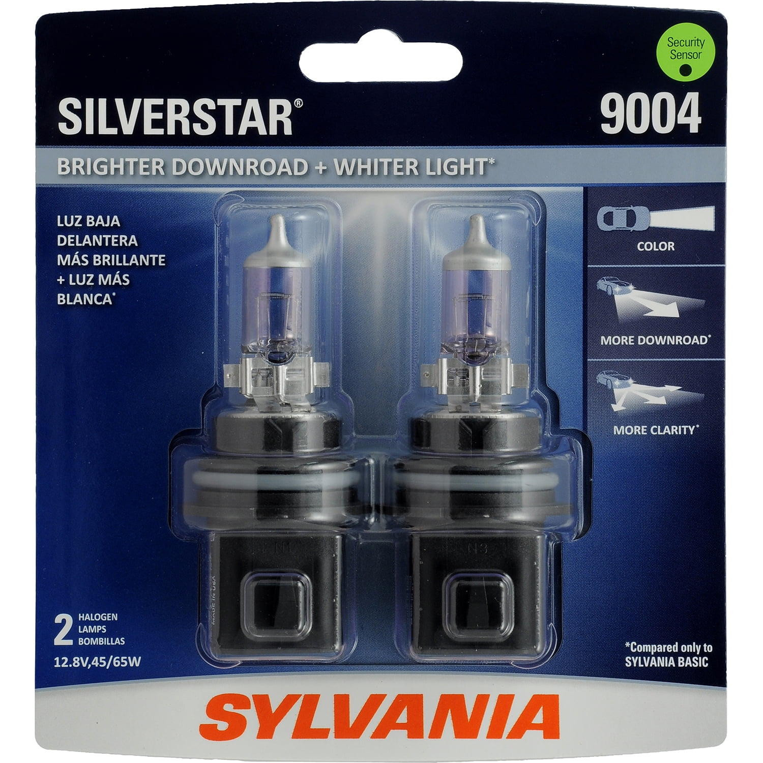 SYLVANIA 9004 SilverStar Halogen Headlight Bulb, Pack of 2