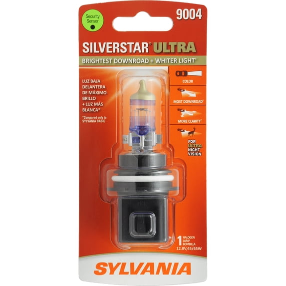 Sylvania 9004 SilverStar ULTRA Halogen Headlight Bulb, 1 Pack, Compatible with Multiple Cars