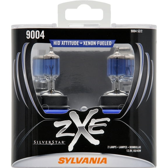 Sylvania 9004 SilverStar zXe Halogen Headlight Bulb, 2 pack, Compatible with Multiple Cars