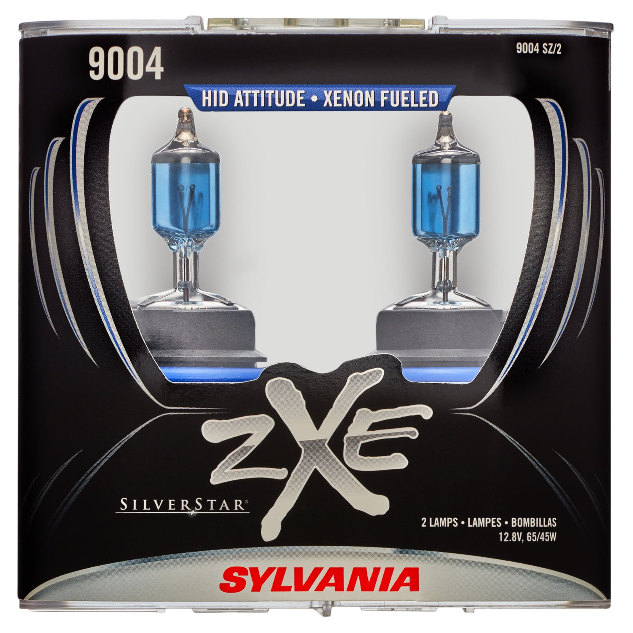 SYLVANIA 9004 SilverStar zXe High Performance Halogen Headlight Bulb, (Pack  of 2)