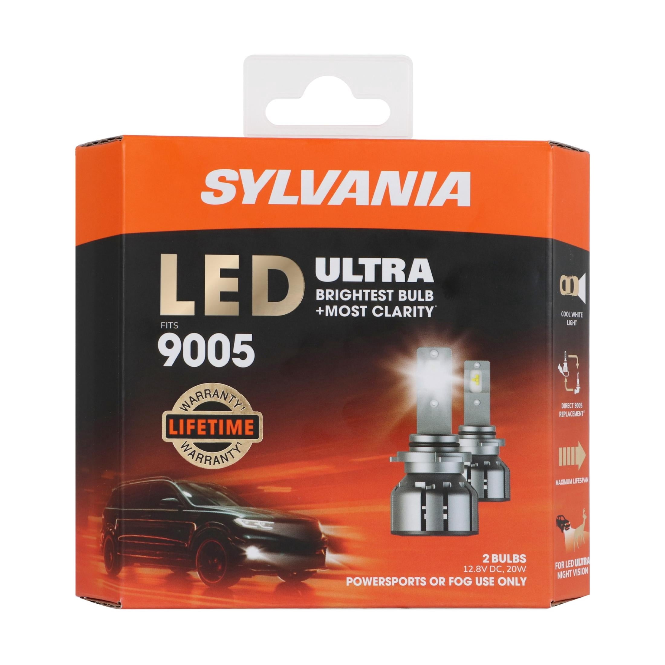 Sylvania, LED Ultra Fog Lights, 9005 LED, White 6000K pack of 2