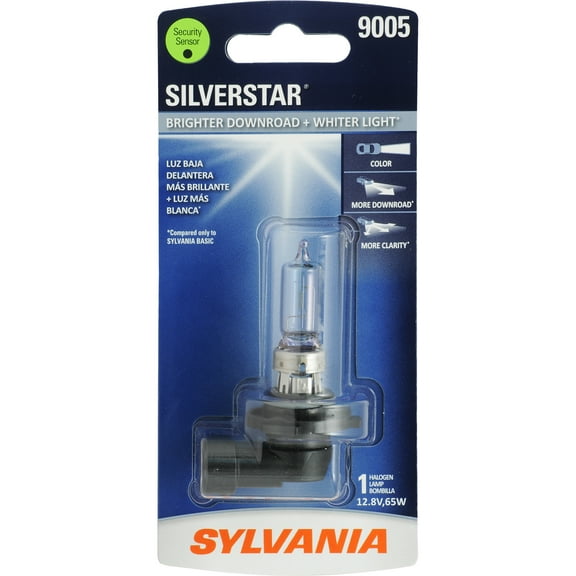 Sylvania 9005 SilverStar Halogen Headlight Bulb, 1 Pack, Compatible with Multiple Cars