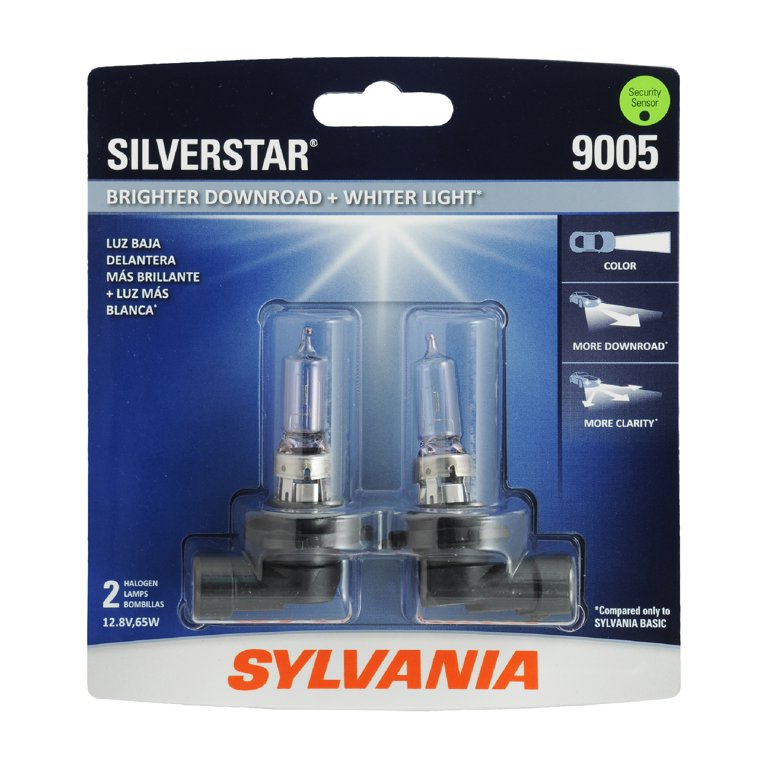 SYLVANIA 9005 SilverStar Halogen Headlight Bulb, 2 Pack