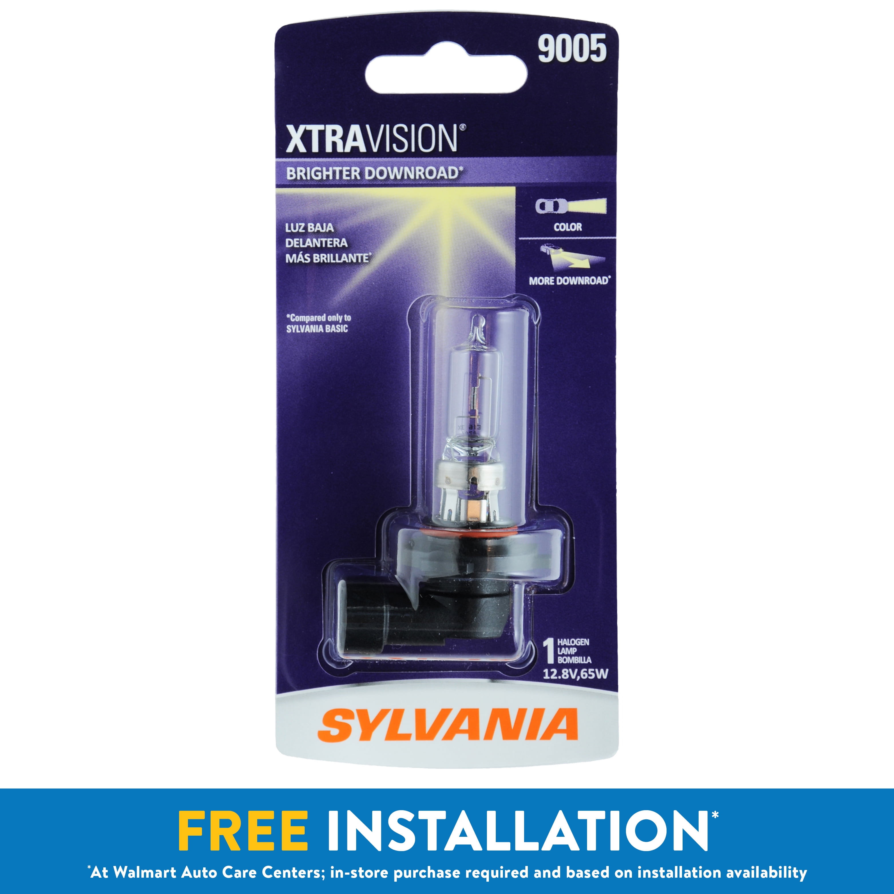 Sylvania 9005 XtraVision Halogen Headlight Bulb, 1 Pack, Compatibile with Multiple Cars