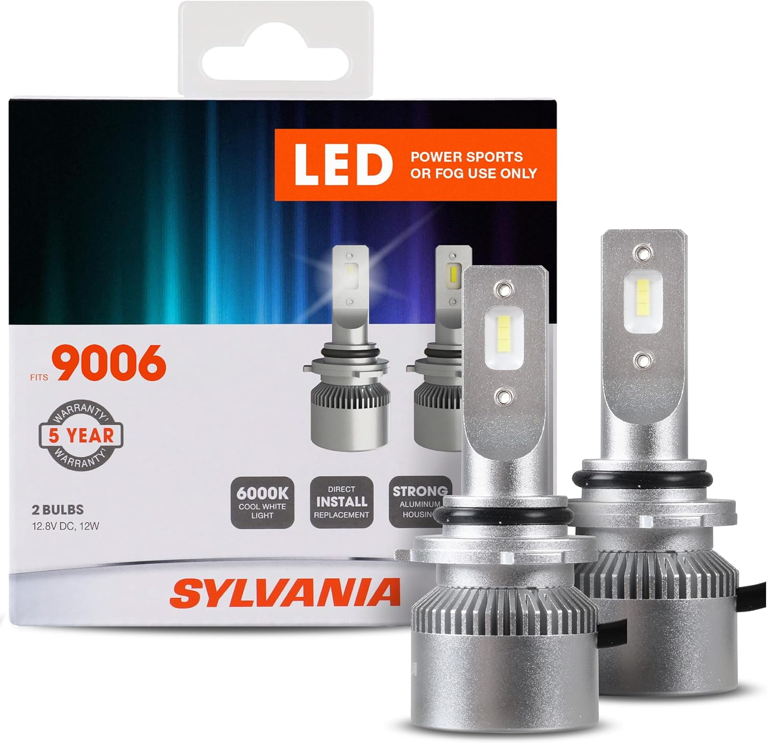 SYLVANIA 9006 LED Powersport Headlight Bulbs for Off-Road Use or Fog Lights - 2 Pack