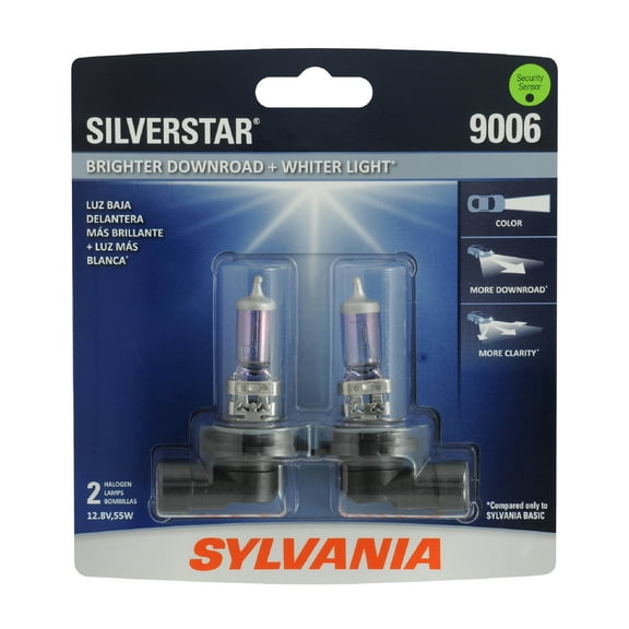 Sylvania 9006 SilverStar Halogen Headlight Bulb, 2 Pack, Compatible with Multiple Cars