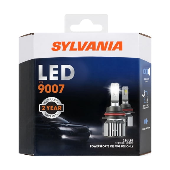 SYLVANIA 9007 LED - Fog Lights For Cars and Trucks - Headlight Bulbs for Off Road Powersports - 6000k Cool White LED Light - Long-Lasting Bulbs - No Polarity - DIY Upgrade