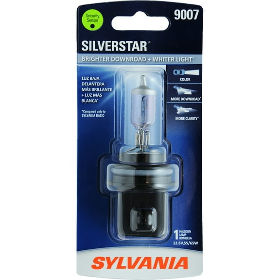 Sylvania 9007 SilverStar Halogen Headlight Bulb, 1 Pack, Compatible with Multiple Cars