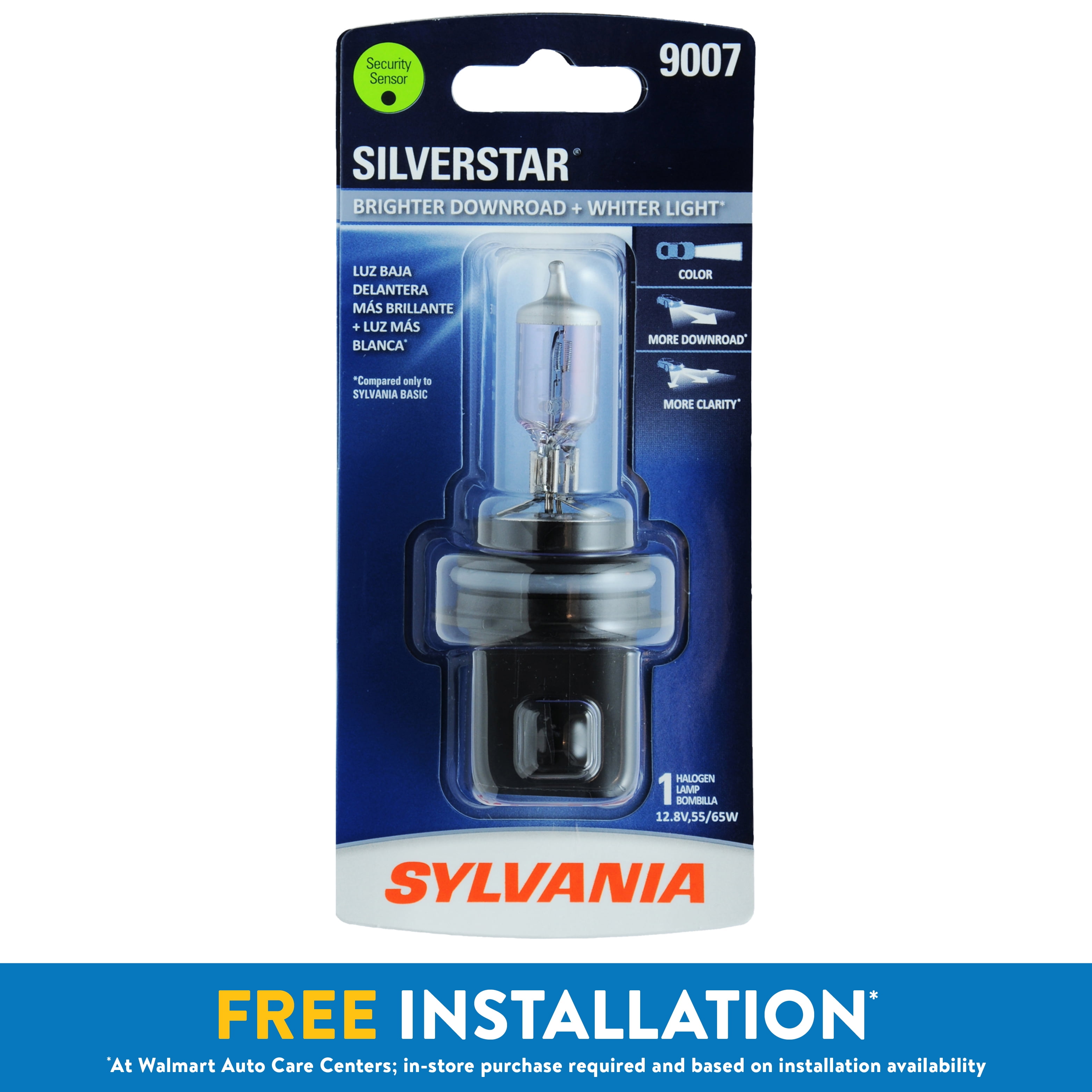 SYLVANIA 9007 SilverStar Halogen Headlight Bulb, 1 Pack