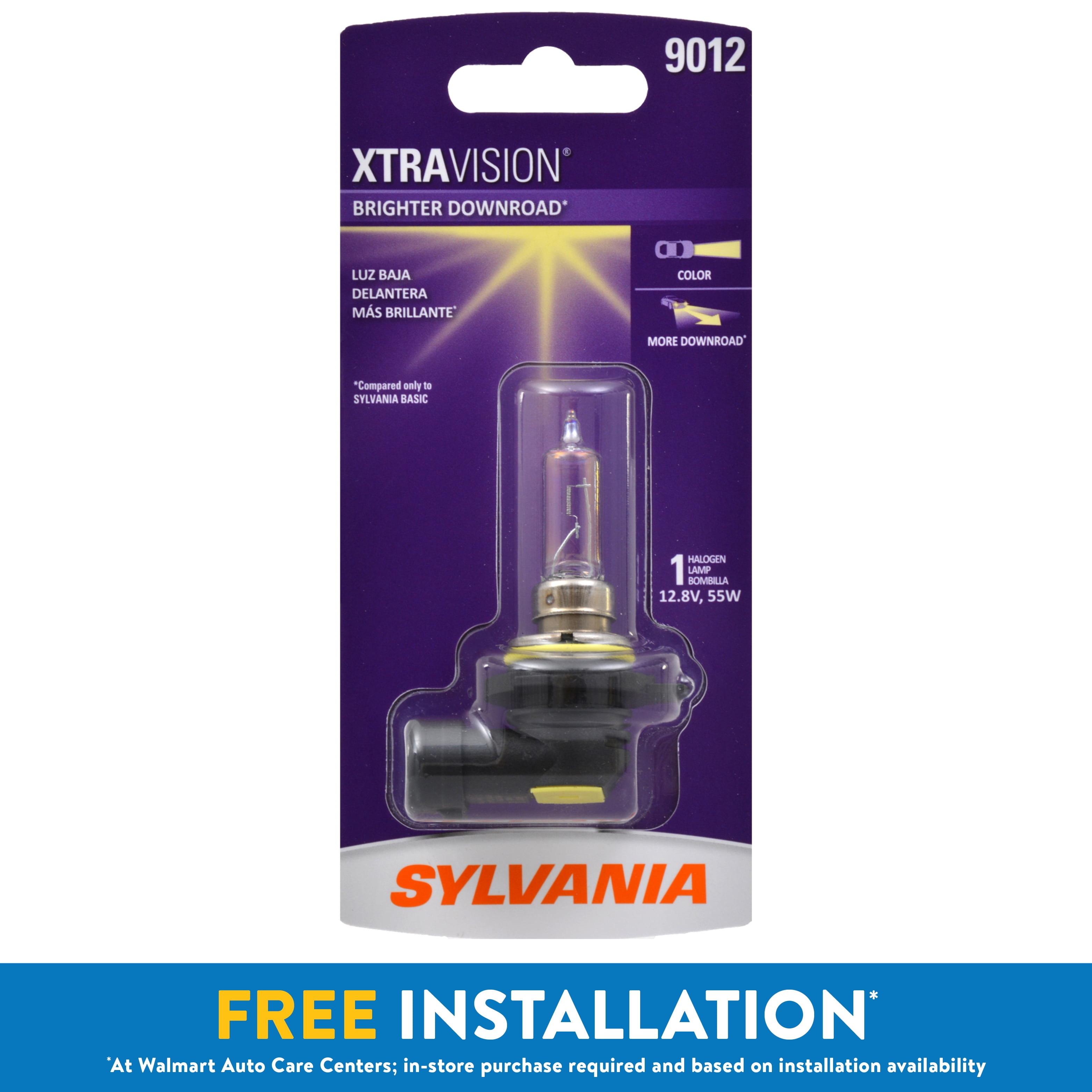 SYLVANIA 9012 XtraVision Halogen Headlight Bulb, 1 Pack