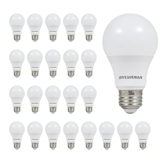 SYLVANIA A19 LED Light Bulb, 60W eqv, E26, Soft White - 24 Pack