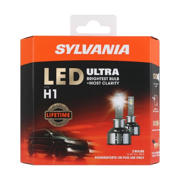 SYLVANIA H1 LED Ultra - Fog Lights For Cars and Trucks - Headlight Bulbs for Off Road Powersports - 6000k Cool White LED Light - Maximum Lifespan - No Polarity - DIY Upgrade