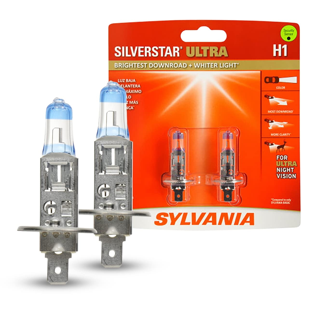 SYLVANIA H1 SilverStar Ultra Halogen Headlight Bulb H1SU.BP2