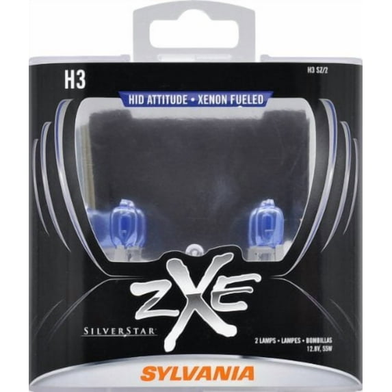 SYLVANIA H3 SilverStar zXe High Performance Halogen Fog Light Bulb, (Pack of 2)