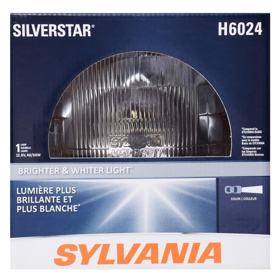 SYLVANIA H6024 SilverStar High Performance Halogen Sealed Beam Headlight (7" Round) PAR56