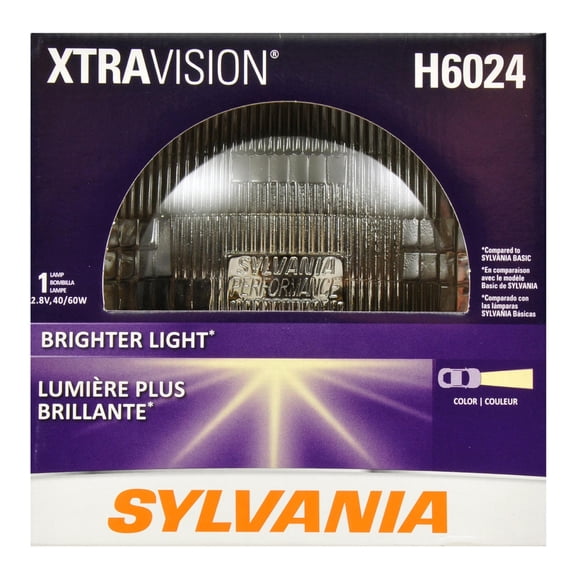 SYLVANIA - H6024 XtraVision (7 inch Round) Sealed Beam Headlight - Halogen Headlight Replacement PAR56 Delivers More Downroad Visibility (Contains 1 Bulb)