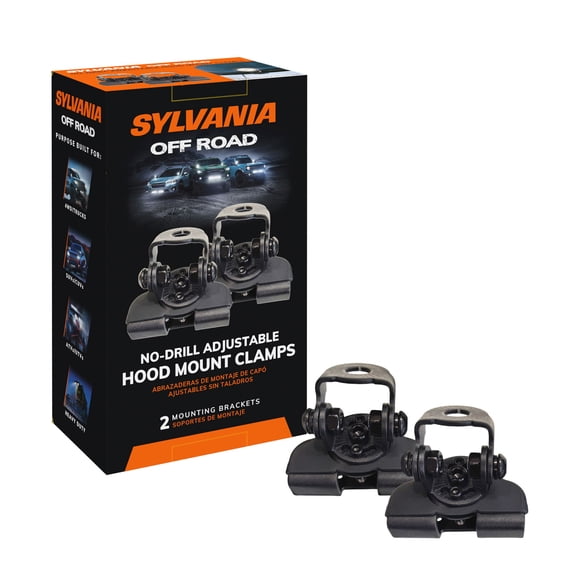 SYLVANIA - Adjustable Hood Mount Clamp Bracket - Lifetime Limited Warranty, Universal Fit for LED Lights, Off Road Light Mounting, Truck, Car, ATV, UTV, SUV, 4x4 (2 PC)