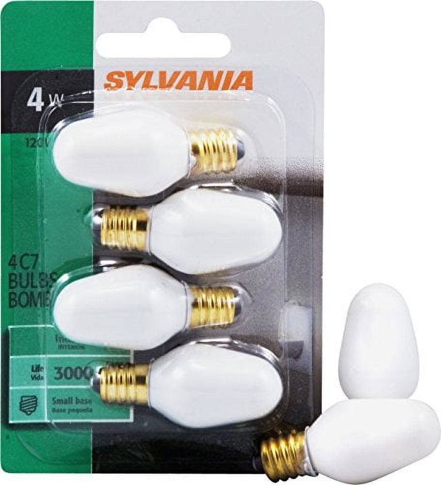 SYLVANIA Incandescent 4W C7 Night Light Bulb, E12 Candelabra Base, 15