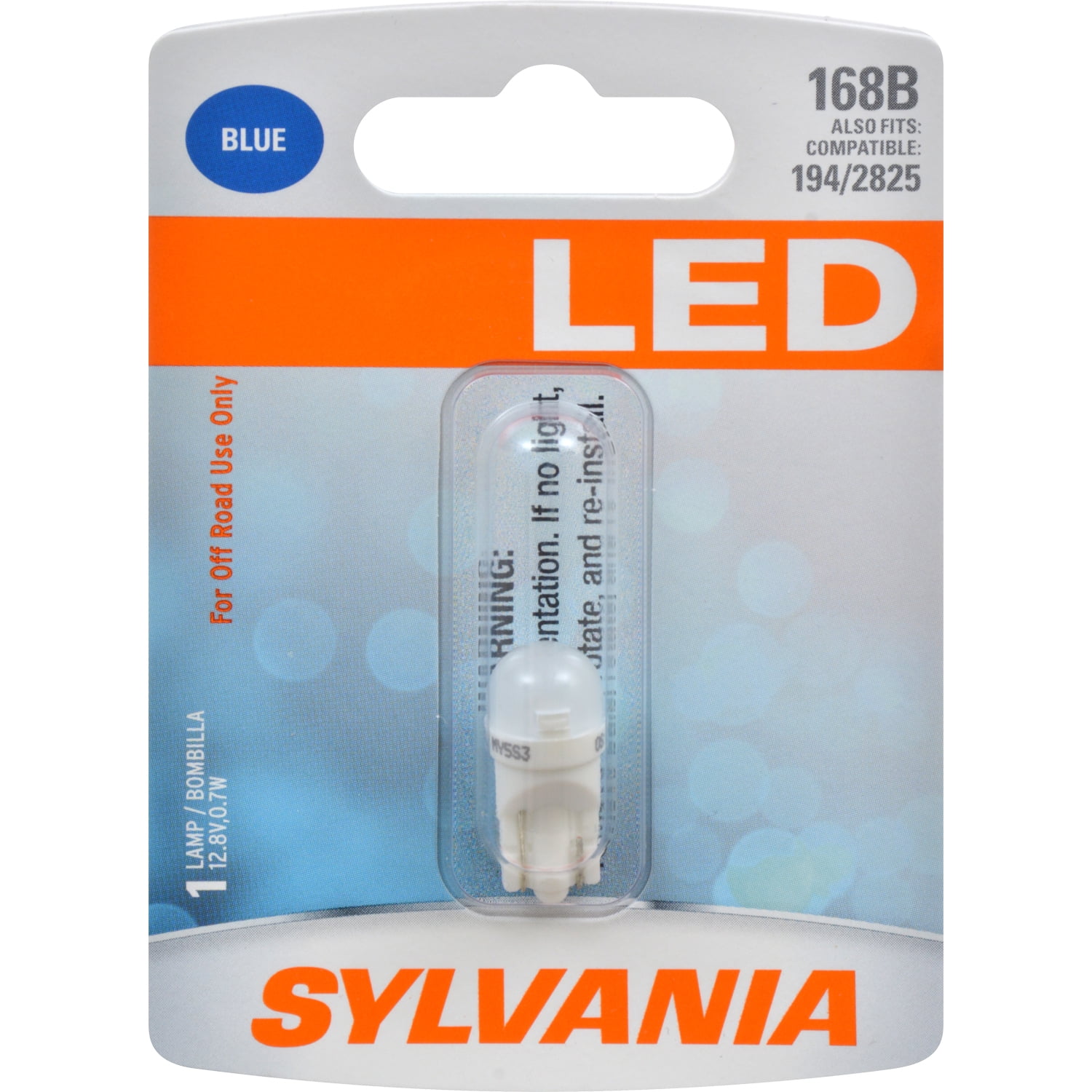 SYLVANIA LED 168 W5W 194 2825 Blue Automotive Bulb - also fits 194 & 2825 