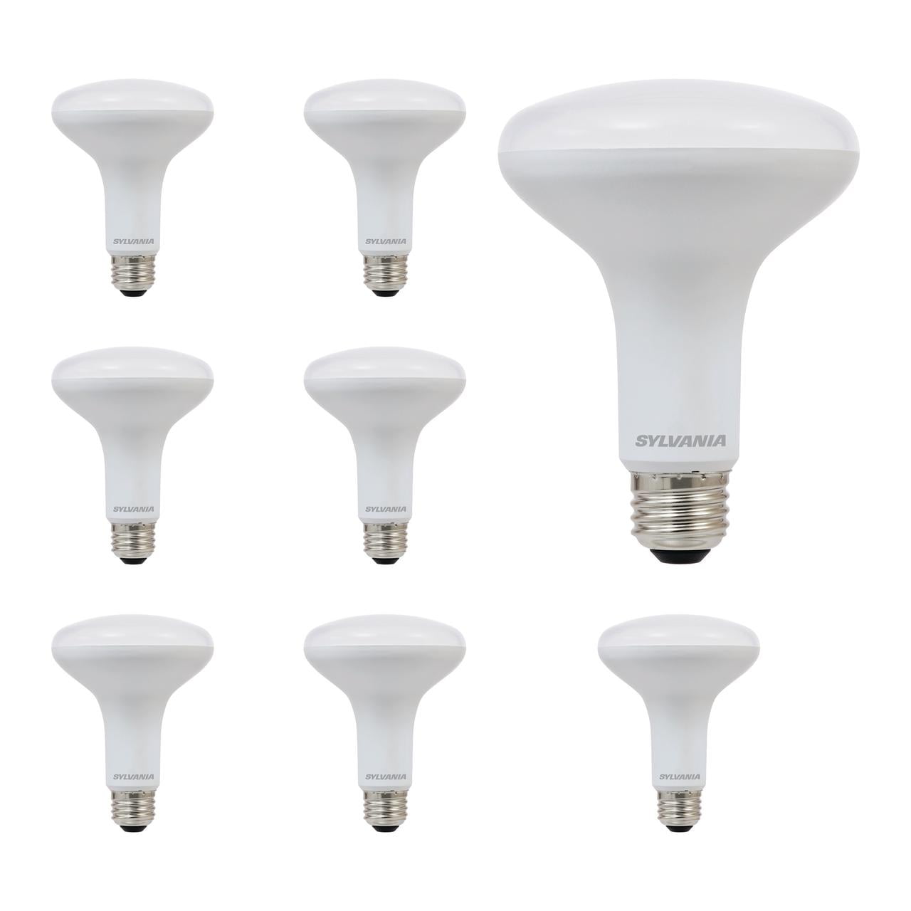 SYLVANIA LED Reduced Eye Strain BR30 Light Bulb, 65W Equivalent, Medium Base, Dimmable 2700K Soft White, 8 Pack