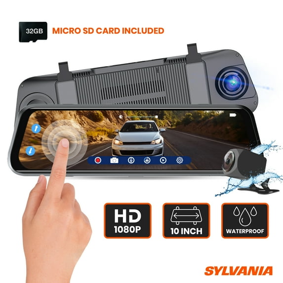 SYLVANIA Roadsight Rearview Mirror Dash and Backup Camera with 340 Degree View