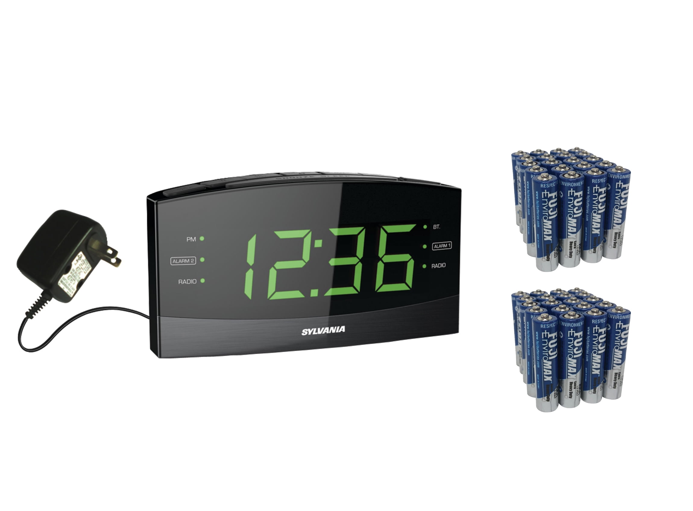 SYLVANIA SCR1989BT 1.8" Jumbo Digit Alarm Clock Radio with Bluetooth