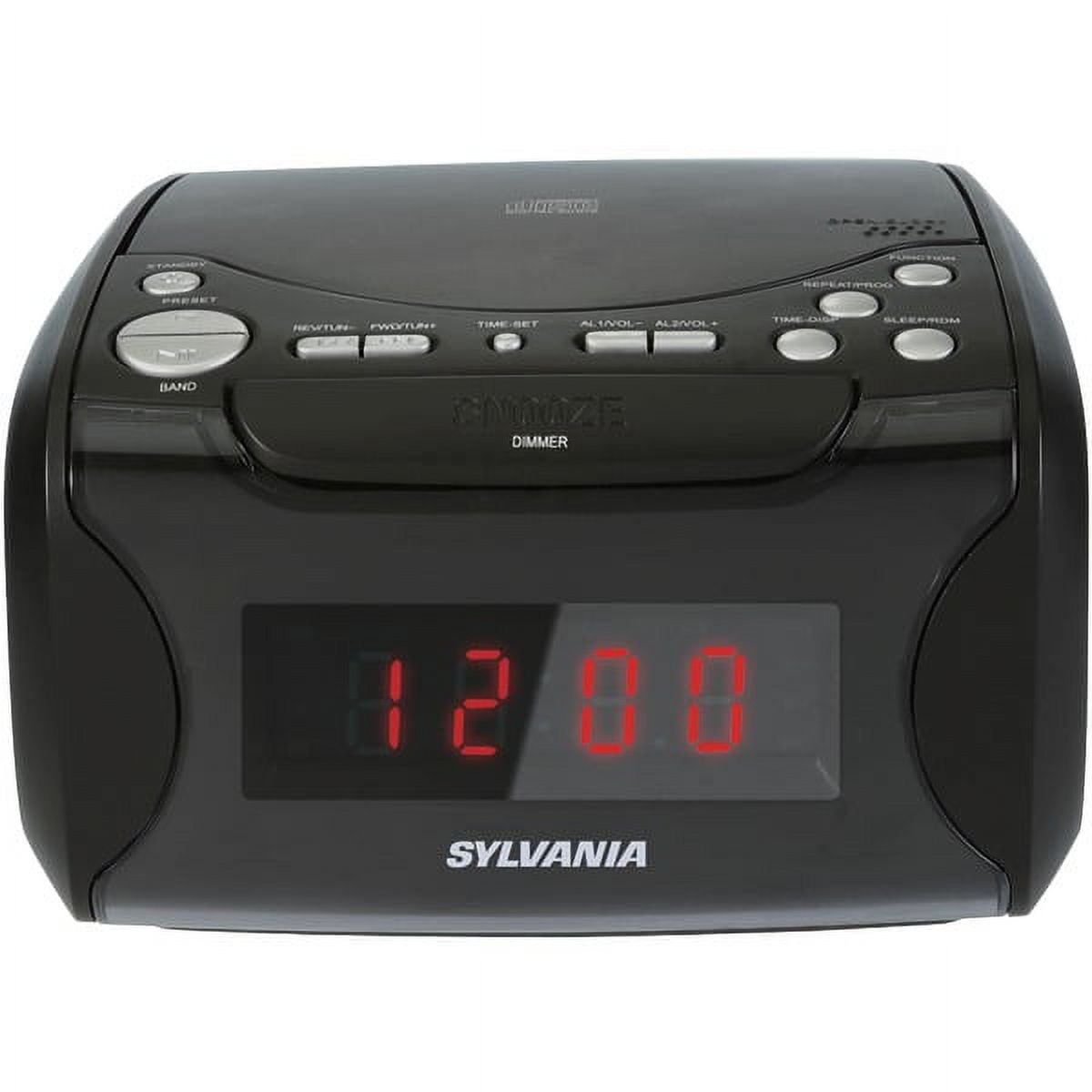 SYLVANIA SCR4986 USBCharging CD Dual Alarm Clock Radio