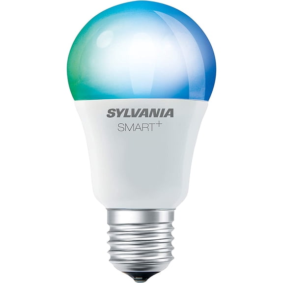 SYLVANIA SMART+ Bluetooth Full Color and Tunable White A19 LED Bulb, Fully Dimmable, Compatible with Alexa, Apple HomeKit and Google Assistant, 1 pack