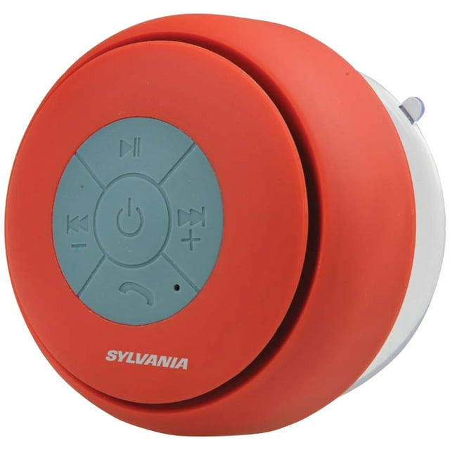 SYLVANIA SP230RED Bluetooth Suction Cup Shower Speaker (Red)