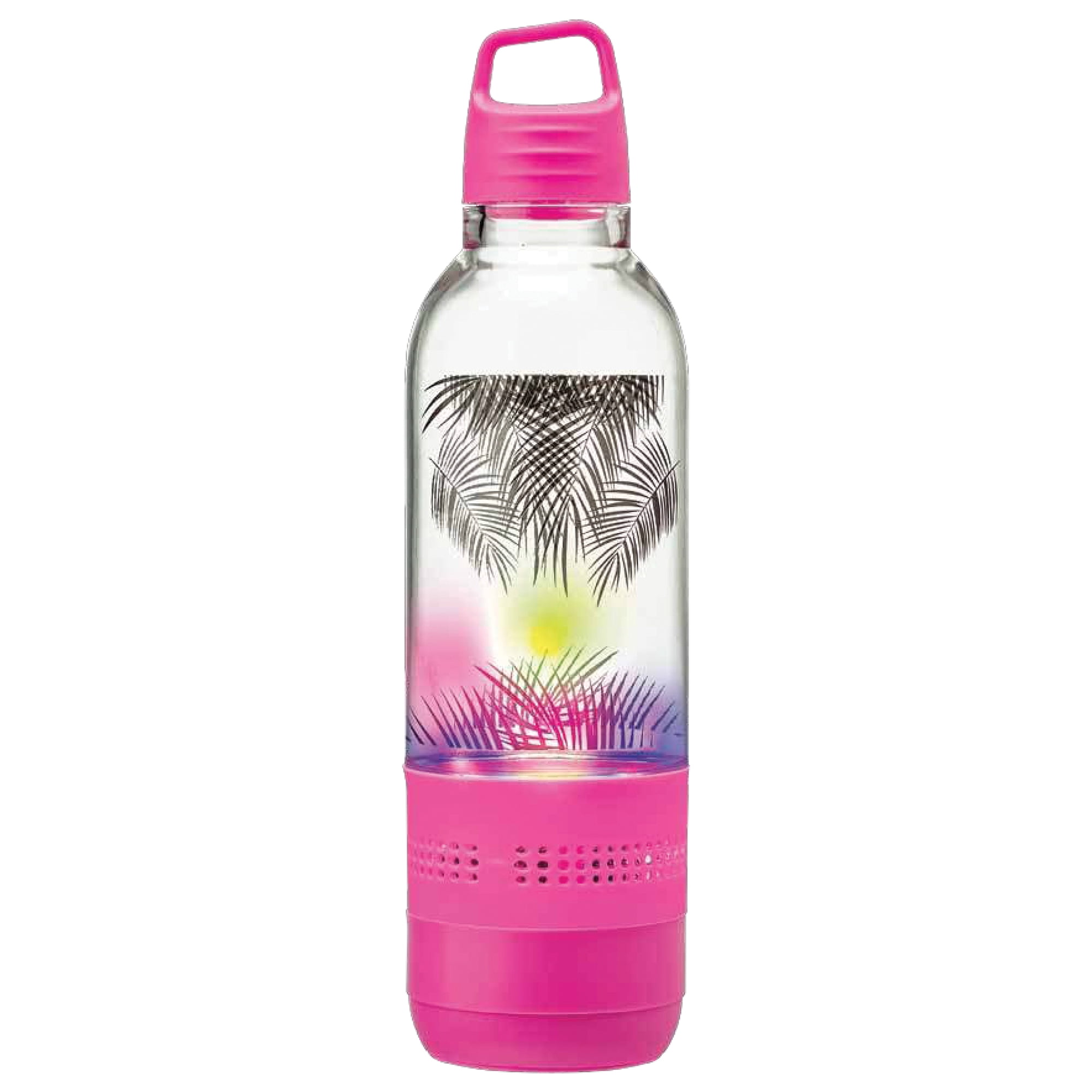 SYLVANIA SP717-PINK Holographic Light Water Bottle with Integrated Bluetooth(R) Speaker (Pink)